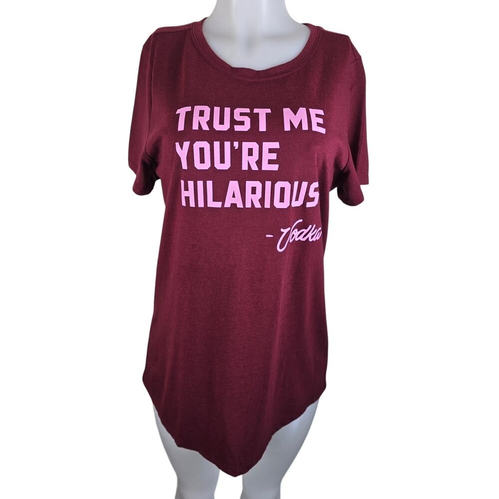 Torrid Burgundy Trust Me You're Hilarious Signature Jersey T-Shirt Women's 0 -L